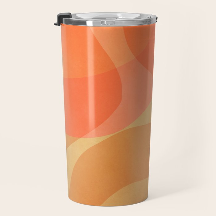 Amber Orange Abstract Flow Mid Century Layered Shapes Travel Mug Gallery Image 3