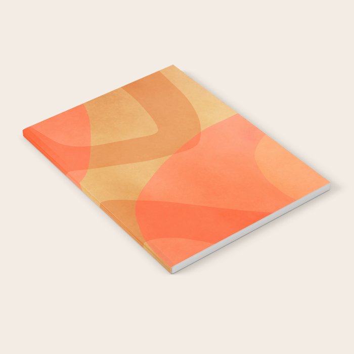 Amber Orange Abstract Flow Mid Century Layered Shapes Notebook Gallery Image 1
