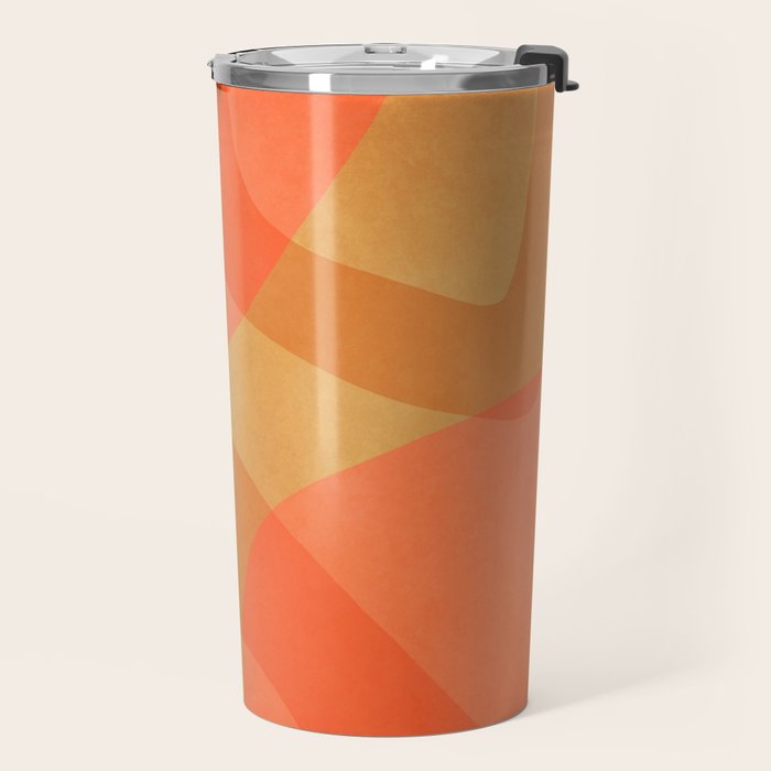 Amber Orange Abstract Flow Mid Century Layered Shapes Travel Mug Gallery Image 2