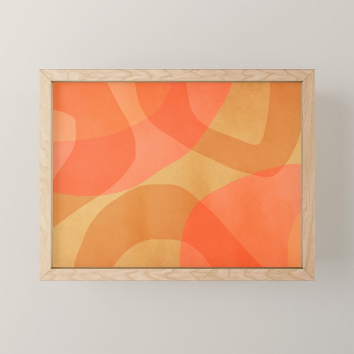 Amber Orange Abstract Flow Mid Century Layered Shapes Mini Art Print Gallery Image 1