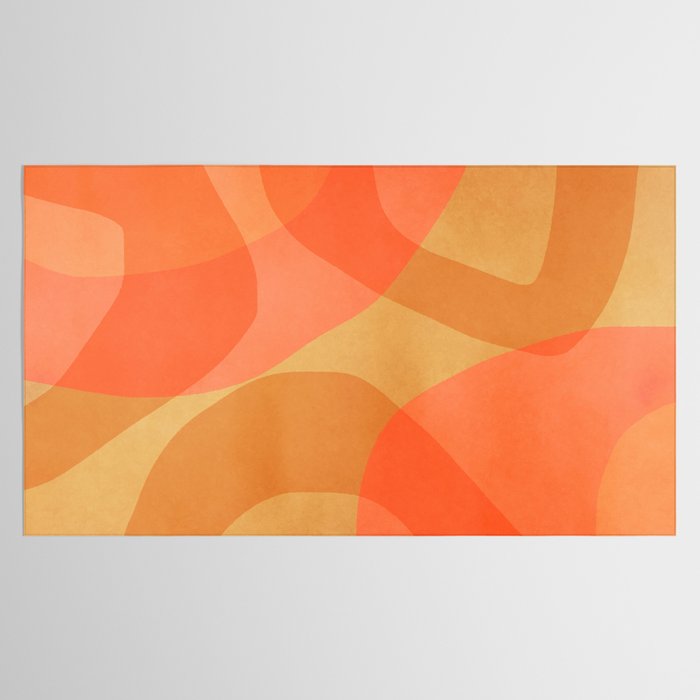 Amber Orange Abstract Flow Mid Century Layered Shapes Tablecloth Gallery Image 2