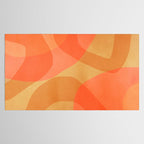 Amber Orange Abstract Flow Mid Century Layered Shapes Tablecloth Gallery Image 2