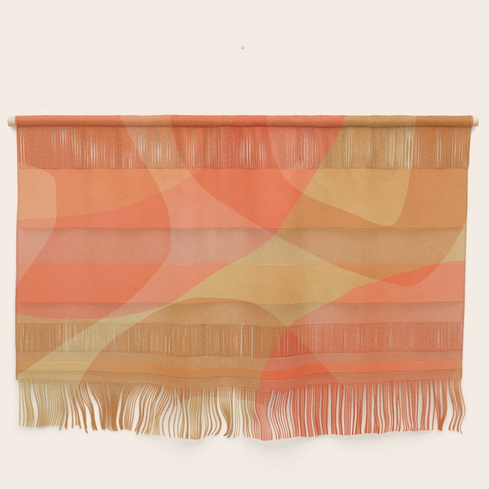 Amber Orange Abstract Flow Mid Century Layered Shapes Wall Hanging Gallery Image 1