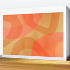 Amber Orange Abstract Flow Mid Century Layered Shapes Wall Mural Gallery Image 2