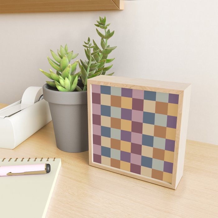 Checkered Multicolor Pattern VIII Retro Fall Mini Art Print Gallery Image 2