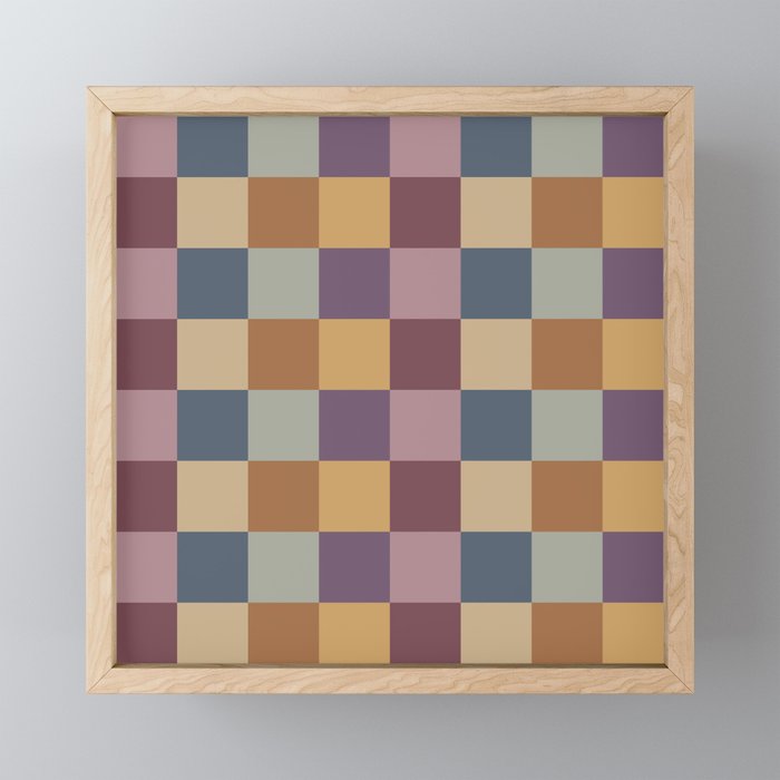 Checkered Multicolor Pattern VIII Retro Fall Mini Art Print Gallery Image 1