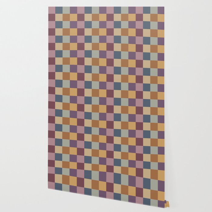 Checkered Multicolor Pattern VIII Retro Fall Wallpaper Gallery Image 2