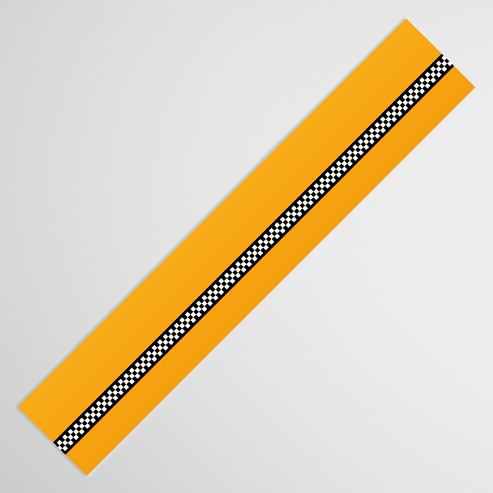 NY Taxi Cab Yellow with Black and White Check Band Table Runner Gallery Image 3