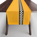 NY Taxi Cab Yellow with Black and White Check Band Table Runner Gallery Image 1