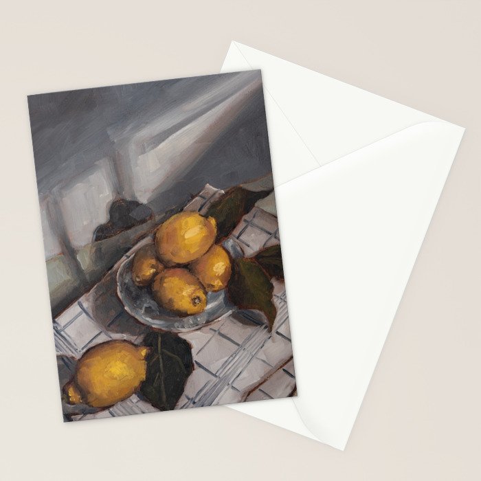 Lemons on a Tea Towel No. 2 Stationery Card Gallery Image 2