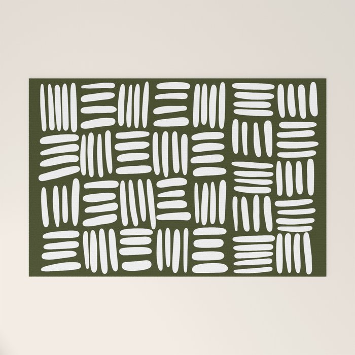 Boho (Olive Green) Welcome Mat Gallery Image 1