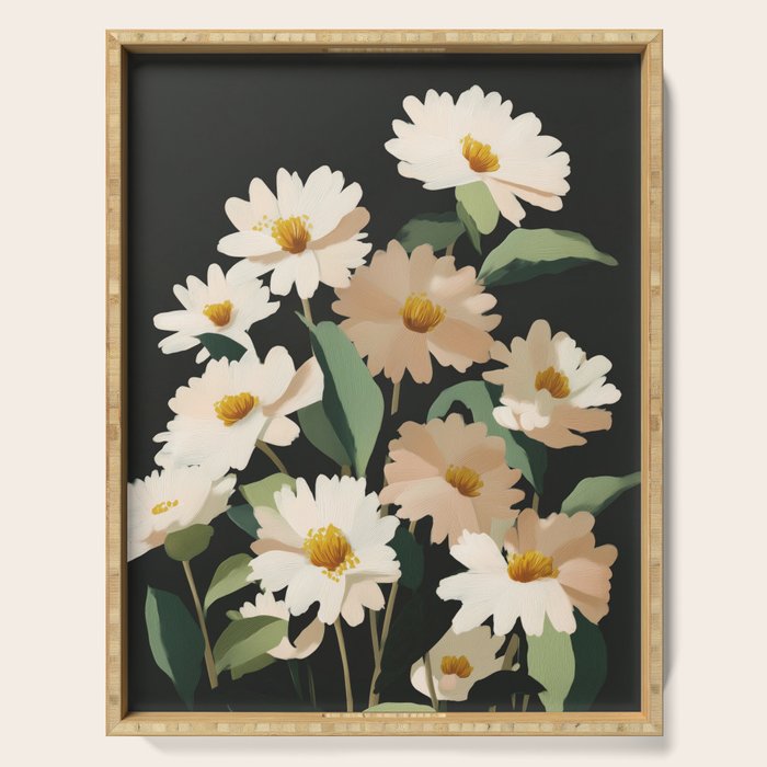 Soft Bloom Noir Serving Tray Gallery Image 1