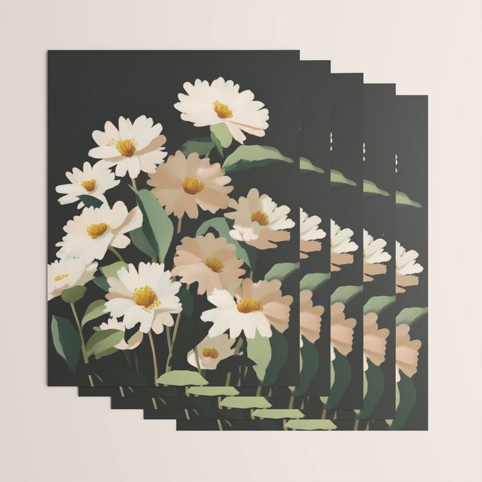 Soft Bloom Noir Wrapping Paper Gallery Image 3