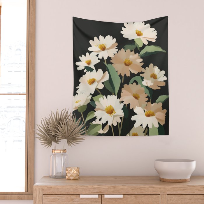 Soft Bloom Noir Wall Tapestry Gallery Image 2