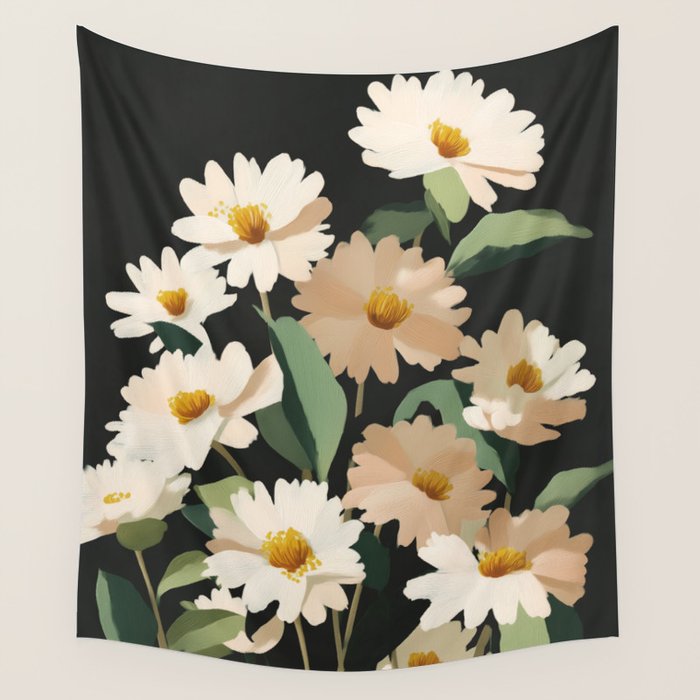 Soft Bloom Noir Wall Tapestry Gallery Image 4