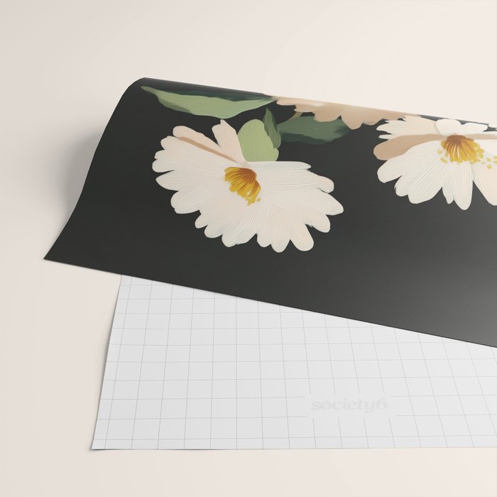 Soft Bloom Noir Wrapping Paper Gallery Image 2