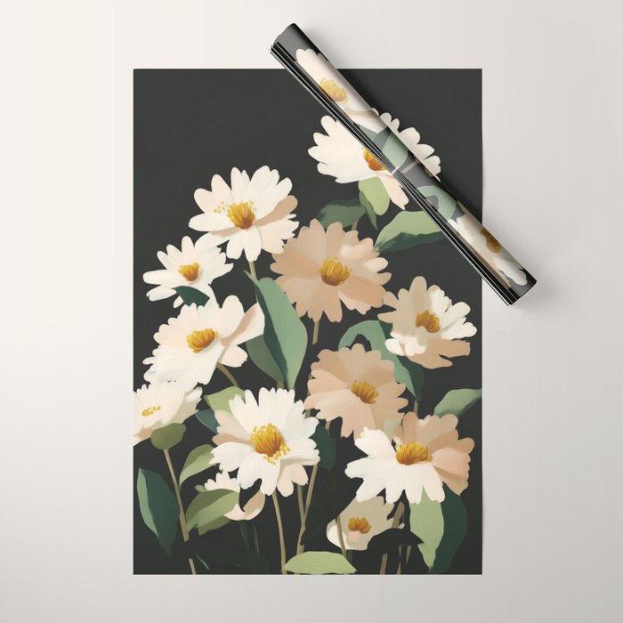 Soft Bloom Noir Wrapping Paper Gallery Image 1