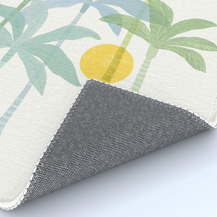 Tropic Sun - palm tree drawing Rug Gallery Image 4