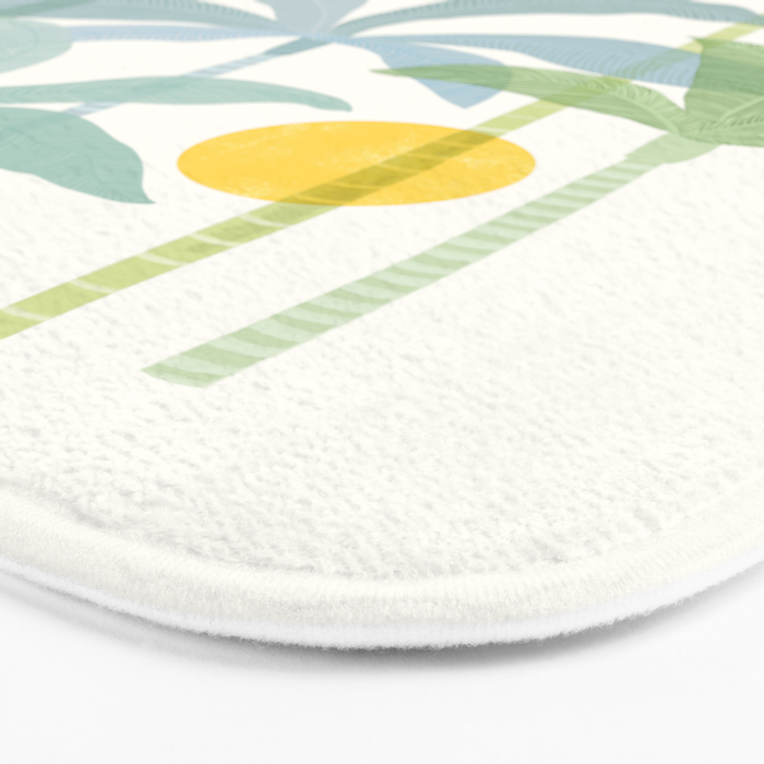 Tropic Sun - palm tree drawing Bath Mat Gallery Image 3
