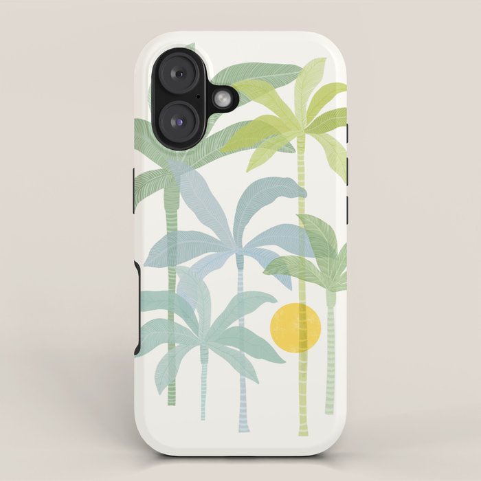Tropic Sun - palm tree drawing iPhone Case Gallery Image 1