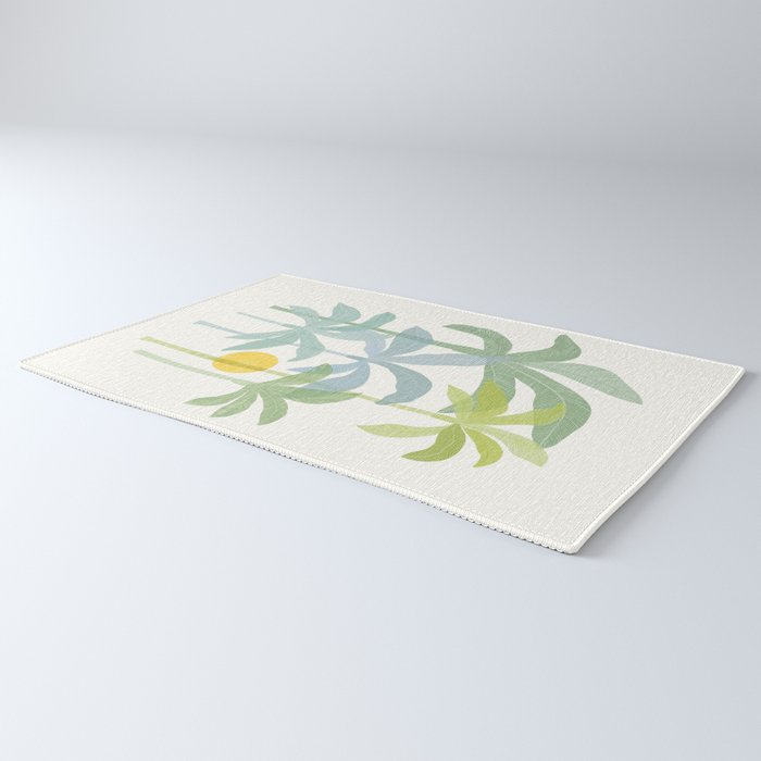 Tropic Sun - palm tree drawing Rug Gallery Image 3