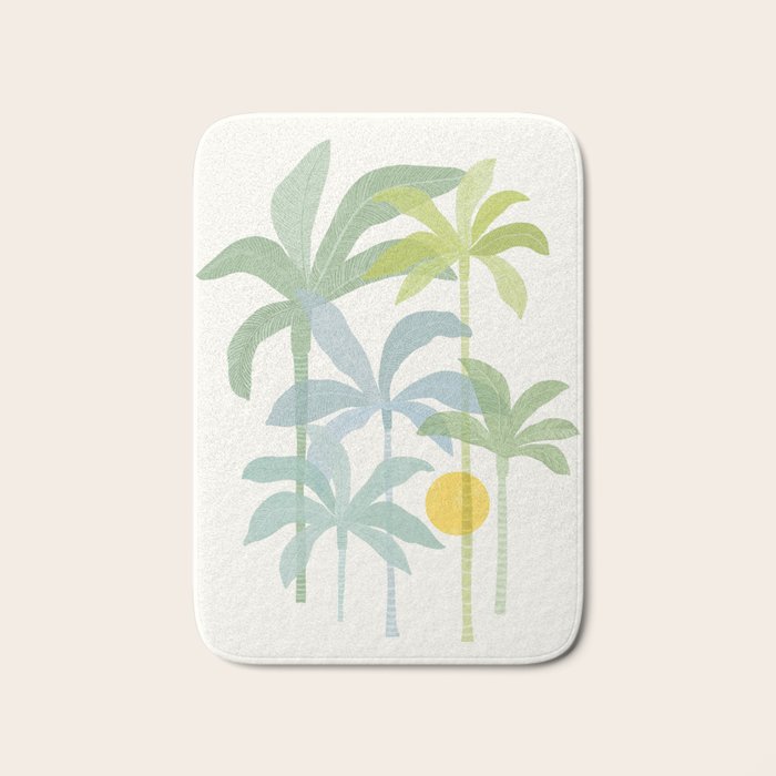 Tropic Sun - palm tree drawing Bath Mat Gallery Image 1