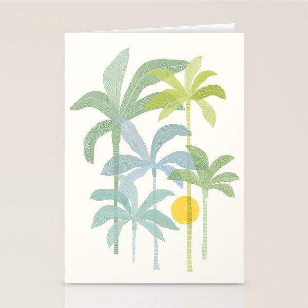 Tropic Sun - palm tree drawing Stationery Card Gallery Image 2