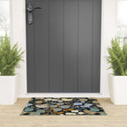 Winter Garden Birds Black Welcome Mat Gallery Image 3