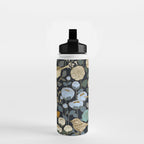 Winter Garden Birds Black Water Bottle Gallery Image 2