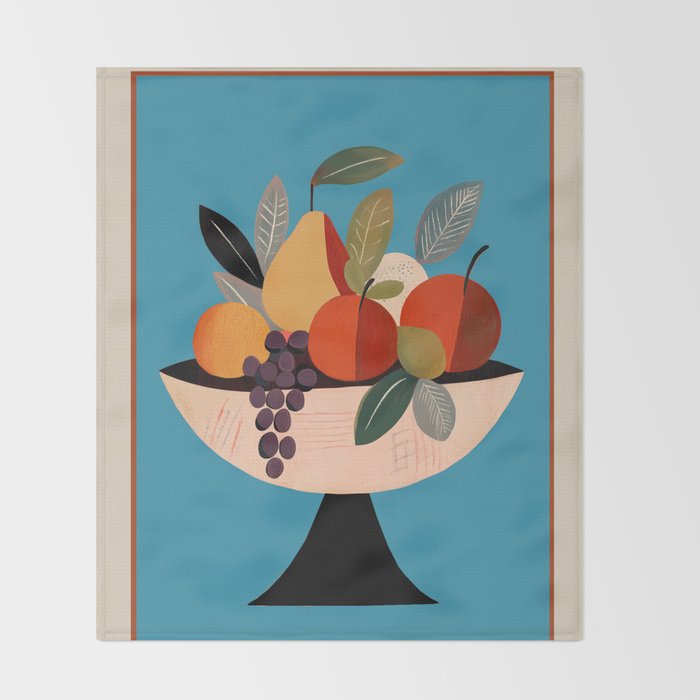 Modern Fruit Bowl I Throw Blanket Gallery Image 2
