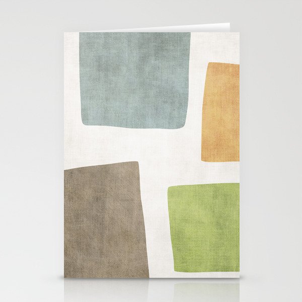 Modern Artwork Green Blue Orange Brown 01 Stationery Card Gallery Image 1