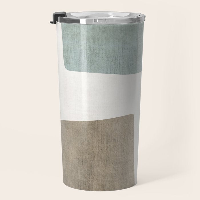 Modern Artwork Green Blue Orange Brown 01 Travel Mug Gallery Image 3