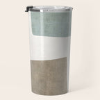 Modern Artwork Green Blue Orange Brown 01 Travel Mug Gallery Image 3