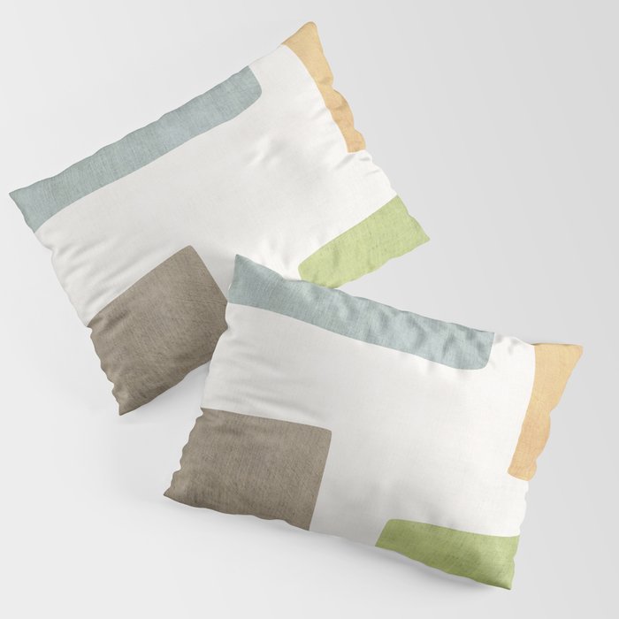 Modern Artwork Green Blue Orange Brown 01 Pillow Sham Gallery Image 3