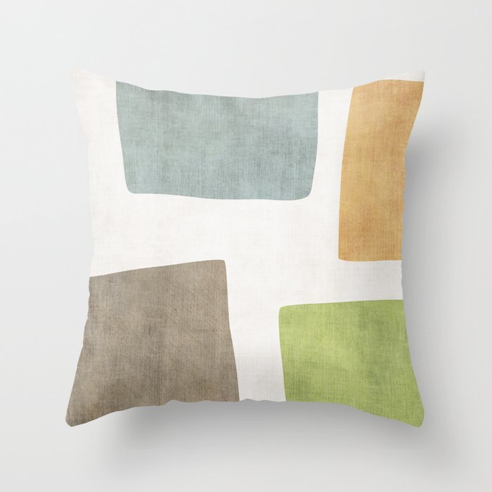 Modern Artwork Green Blue Orange Brown 01 Throw Pillow Gallery Image 6