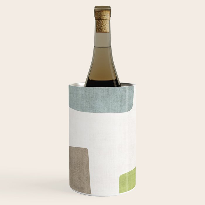 Modern Artwork Green Blue Orange Brown 01 Wine Chiller Gallery Image 1