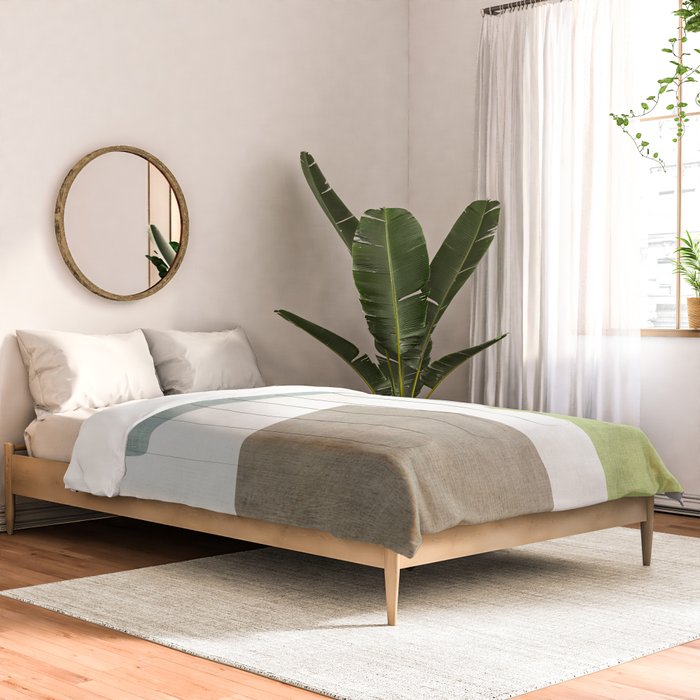 Modern Artwork Green Blue Orange Brown 01 Comforter Gallery Image 2