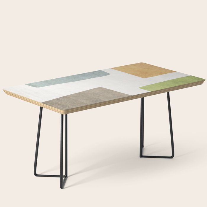 Modern Artwork Green Blue Orange Brown 01 Coffee Table Gallery Image 1