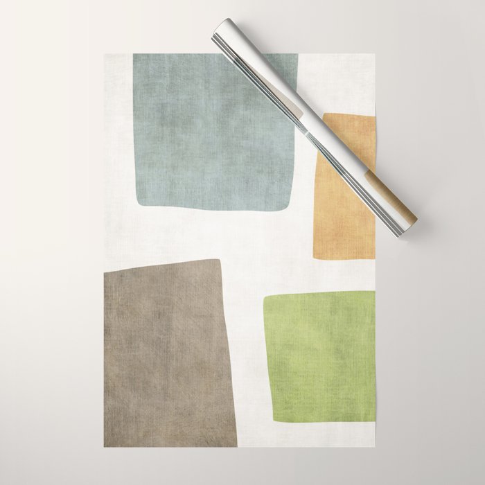 Modern Artwork Green Blue Orange Brown 01 Wrapping Paper Gallery Image 1