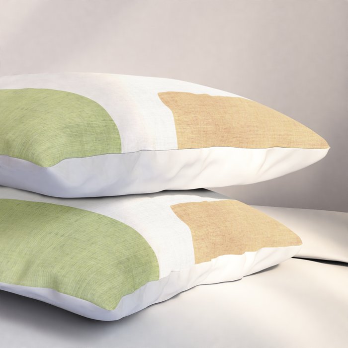 Modern Artwork Green Blue Orange Brown 01 Pillow Sham Gallery Image 3