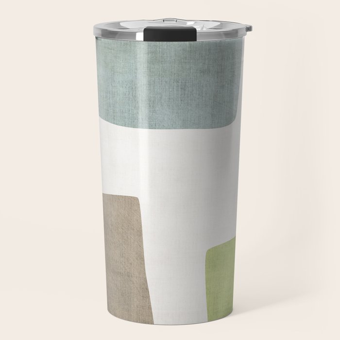 Modern Artwork Green Blue Orange Brown 01 Travel Mug Gallery Image 1