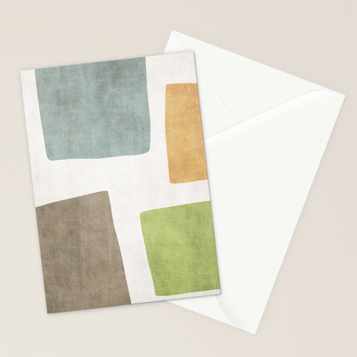 Modern Artwork Green Blue Orange Brown 01 Stationery Card Gallery Image 2