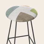 Modern Artwork Green Blue Orange Brown 01 Stool Gallery Image 2