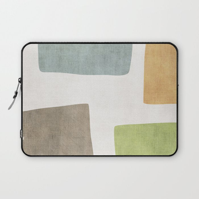 Modern Artwork Green Blue Orange Brown 01 Laptop Sleeve Gallery Image 1