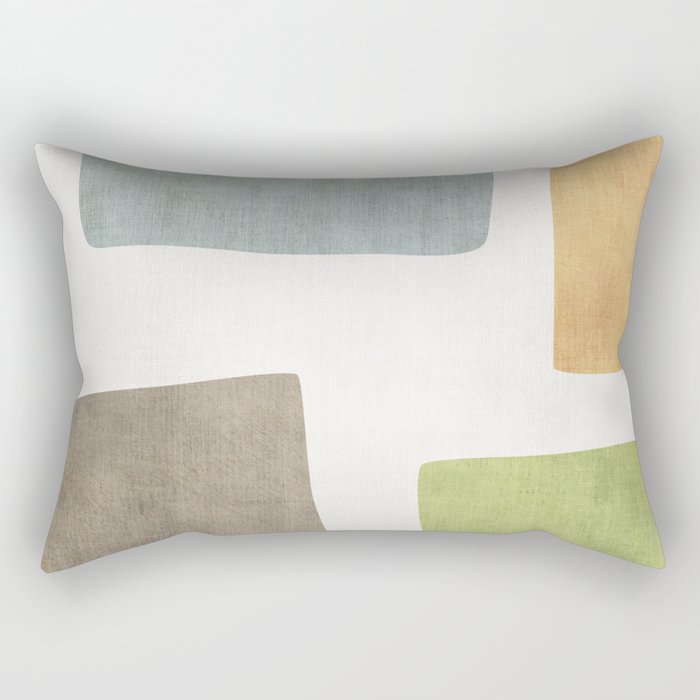 Modern Artwork Green Blue Orange Brown 01 Rectangular Pillow Gallery Image 1