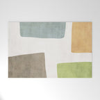 Modern Artwork Green Blue Orange Brown 01 Welcome Mat Gallery Image 1