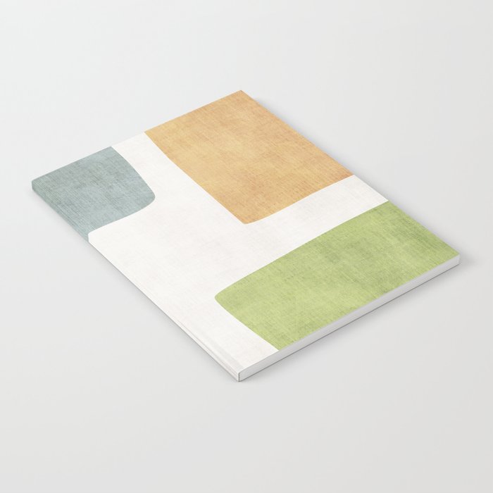 Modern Artwork Green Blue Orange Brown 01 Notebook Gallery Image 1