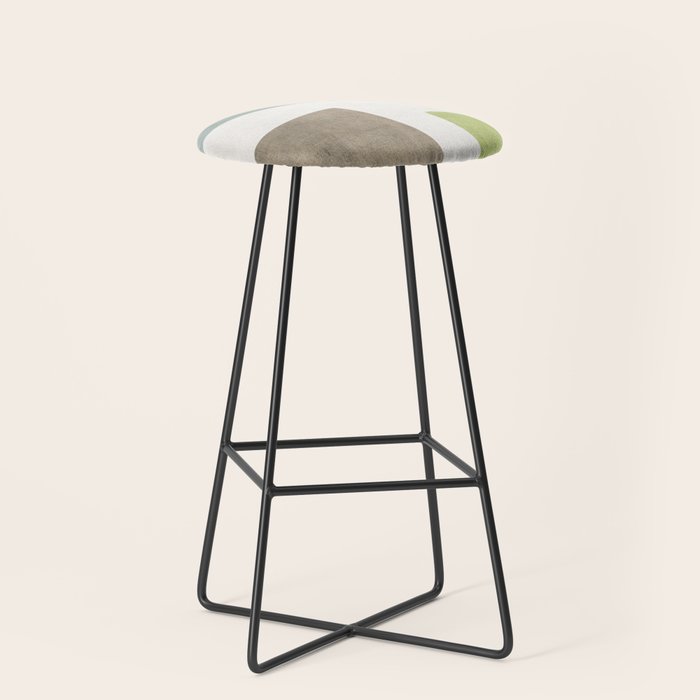 Modern Artwork Green Blue Orange Brown 01 Stool Gallery Image 1