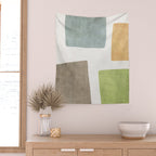 Modern Artwork Green Blue Orange Brown 01 Wall Tapestry Gallery Image 2