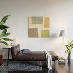 Modern Artwork Green Blue Orange Brown 01 Wood Wall Art Gallery Image 2